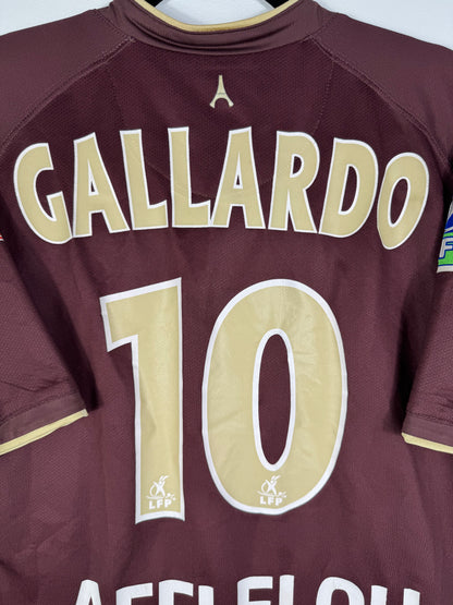 Zoom sur le nom GALLARDO et le numéro 10 doré avec logo de la Ligue 1, police officielle LFP 2007.