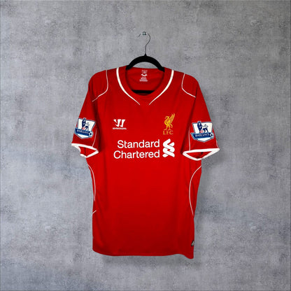 Maillot Liverpool 2014-2015 face sponsor Standard Chartered