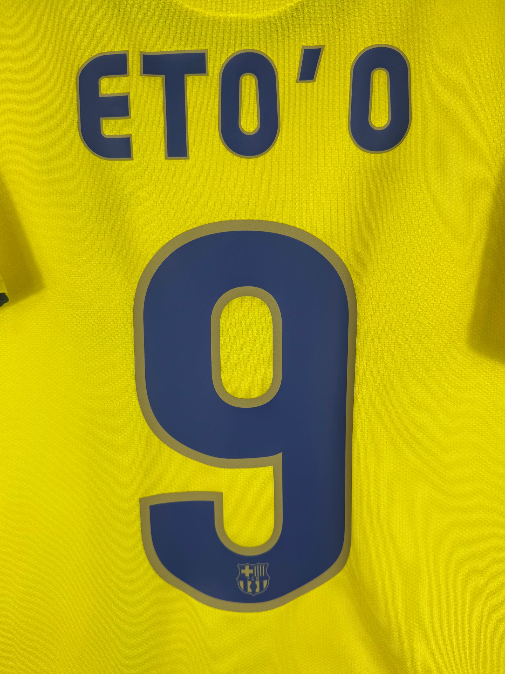 Flocage officiel arrière Eto’o 9 - Maillot FC Barcelone 2008-2009 Extérieur