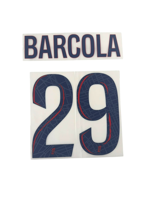 Flocage officiel PSG 2024-2025 Barcola extérieur