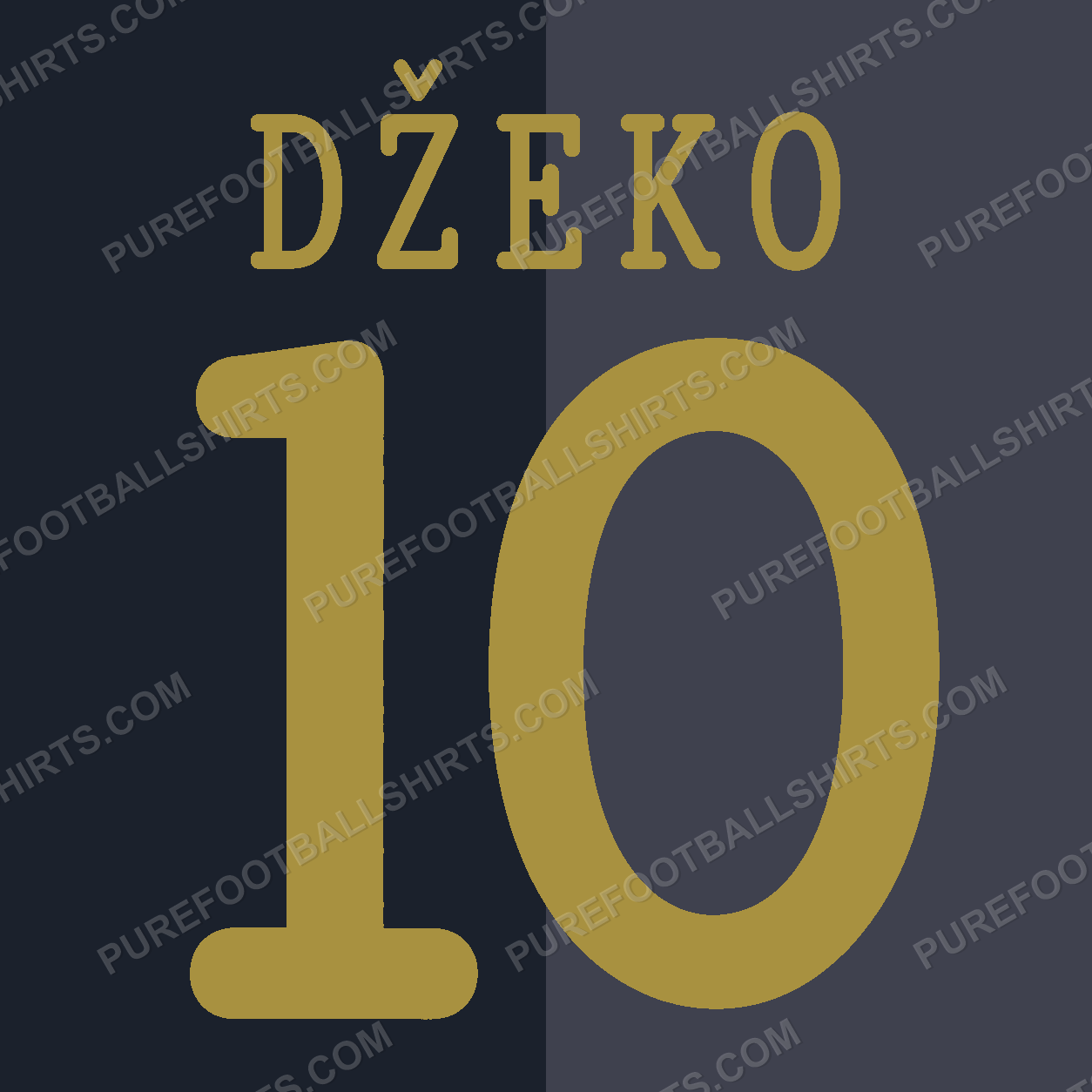 Flocage Džeko 10 Manchester City 2013-2014 extérieur — nameset repro typo Ligue des Champions