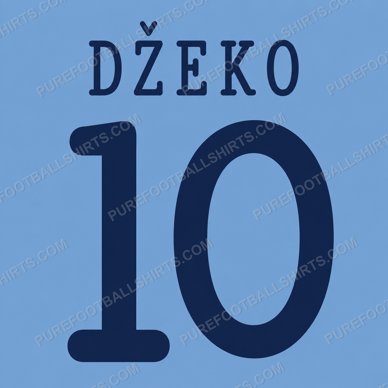 Flocage Džeko 10 Manchester City 2013-2014 domicile — nameset repro typo Ligue des Champions