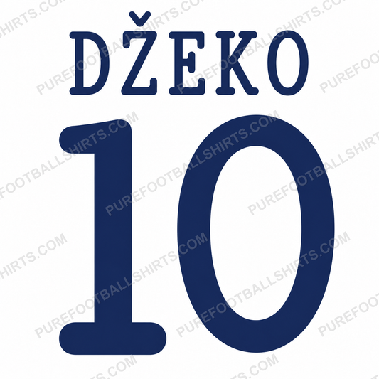 Flocage Džeko 10 Manchester City 2013-2014 third — nameset repro typo Ligue des Champions