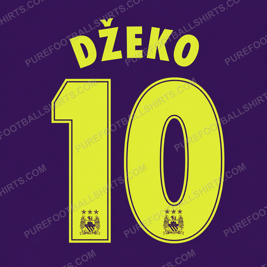 Flocage Džeko 10 Manchester City 2014-2015 third — nameset repro typo Ligue des Champions