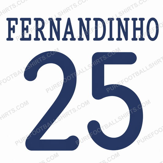 Flocage Fernandinho 25 Manchester City 2013-2014 third — nameset repro typo Ligue des Champions