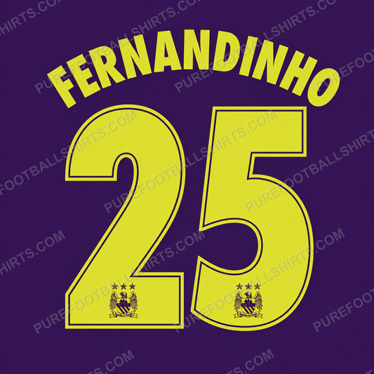 Flocage Fernandinho 25 Manchester City 2014-2015 third — nameset repro typo Ligue des Champions