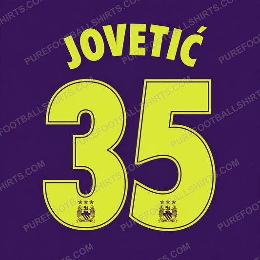 Flocage Jovetić 35 Manchester City 2014-2015 third — nameset repro typo Ligue des Champions