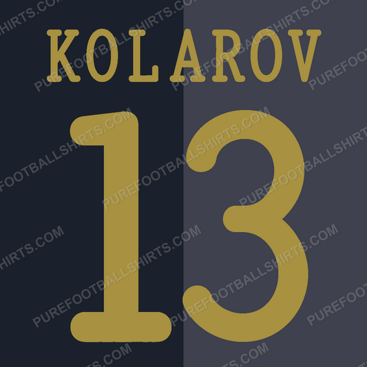 Flocage Kolarov 13 Manchester City 2013-2014 extérieur — nameset repro typo Ligue des Champions