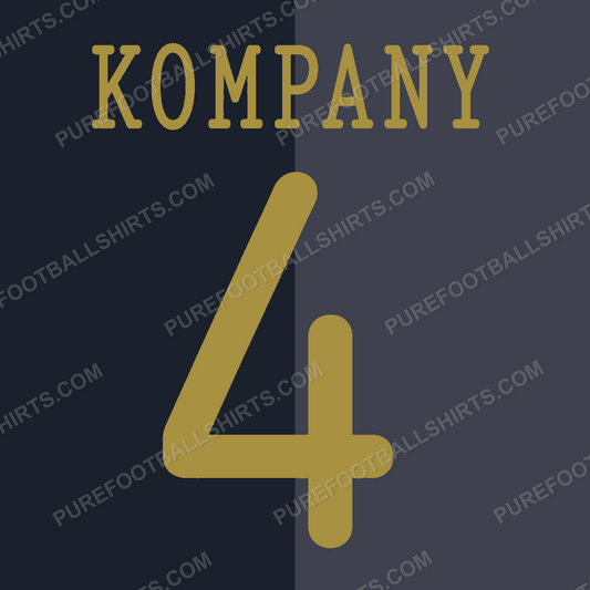Flocage Kompany 4 Manchester City 2013-2014 extérieur — nameset repro typo Ligue des Champions