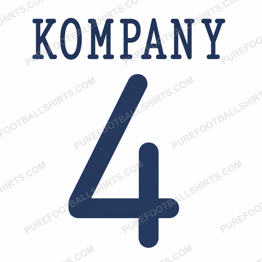 Flocage Kompany 4 Manchester City 2013-2014 third — nameset repro typo Ligue des Champions