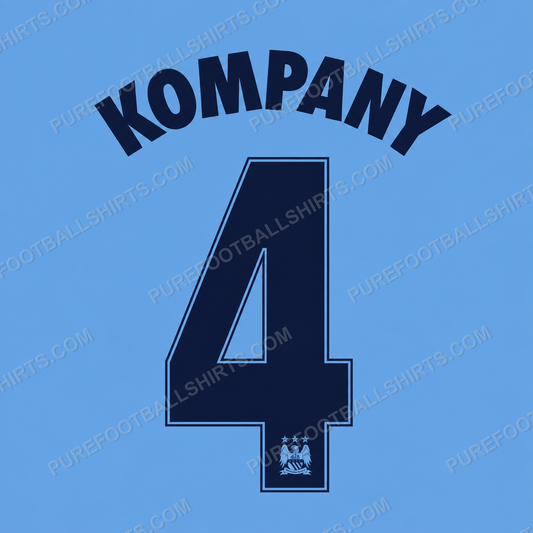 Flocage Kompany 4 Manchester City 2014-2015 domicile — nameset repro typo Ligue des Champions