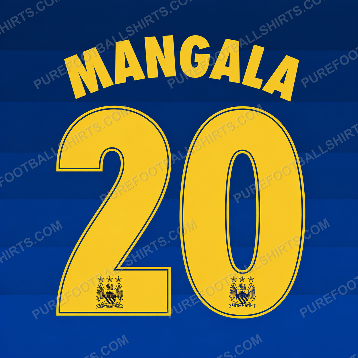 Flocage Mangala 20 Manchester City 2014-2015 extérieur — nameset repro typo Ligue des Champions