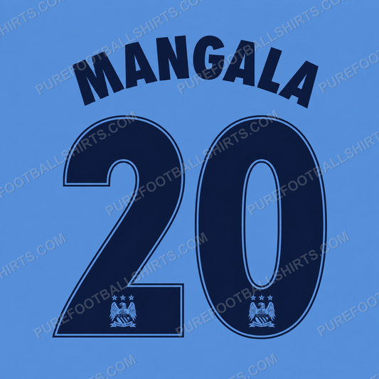 Flocage Mangala 20 Manchester City 2014-2015 domicile — nameset repro typo Ligue des Champions