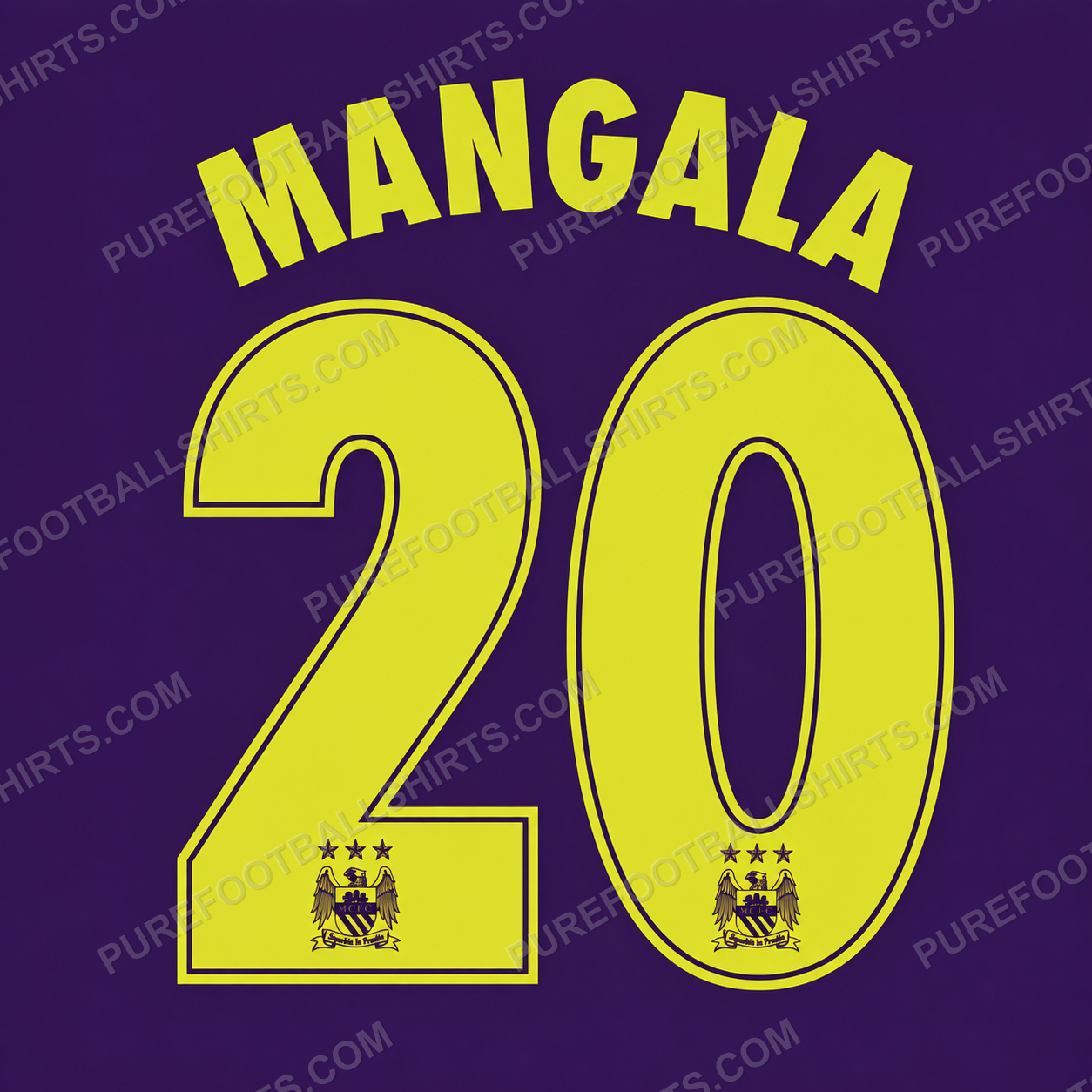 Flocage Mangala 20 Manchester City 2014-2015 third — nameset repro typo Ligue des Champions