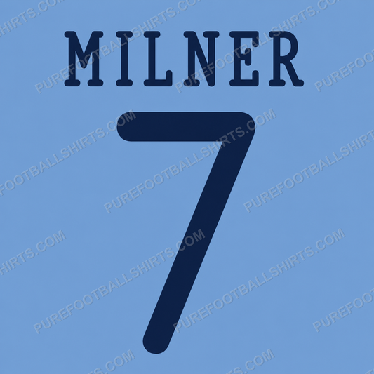 Flocage Milner 7 Manchester City 2013-2014 domicile — nameset repro typo Ligue des Champions