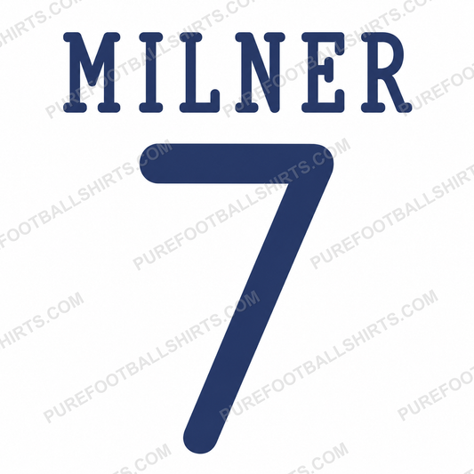 Flocage Milner 7 Manchester City 2013-2014 third — nameset repro typo Ligue des Champions