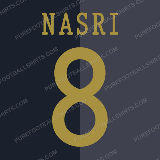 Flocage Nasri 8 Manchester City 2013-2014 extérieur — nameset repro typo Ligue des Champions