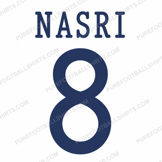 Flocage Nasri 8 Manchester City 2013-2014 third — nameset repro typo Ligue des Champions