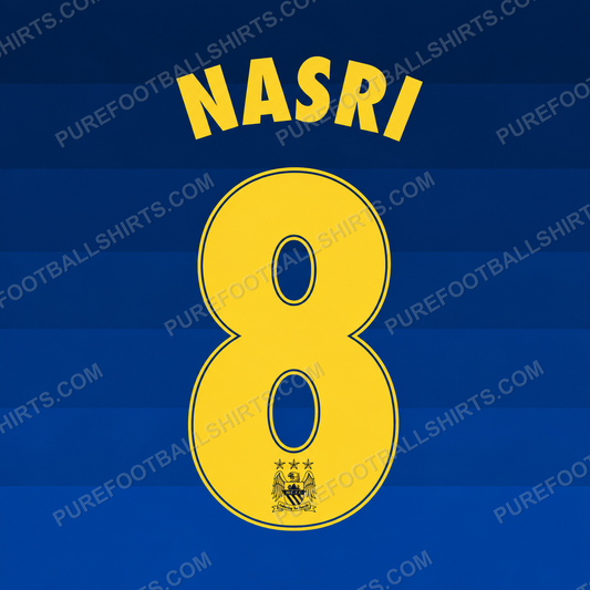 Flocage Nasri 8 Manchester City 2014-2015 extérieur — nameset repro typo Ligue des Champions