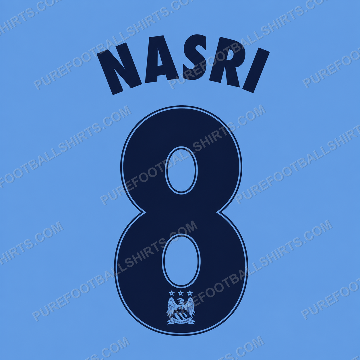 Flocage Nasri 8 Manchester City 2014-2015 domicile — nameset repro typo Ligue des Champions