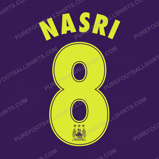 Flocage Nasri 8 Manchester City 2014-2015 third — nameset repro typo Ligue des Champions