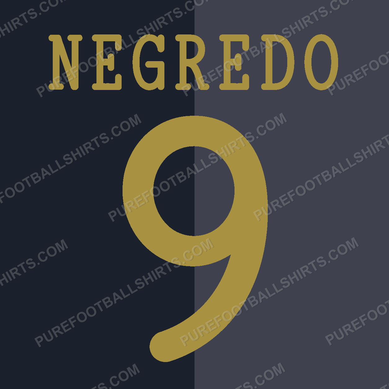 Flocage Negredo 9 Manchester City 2013-2014 extérieur — nameset repro typo Ligue des Champions