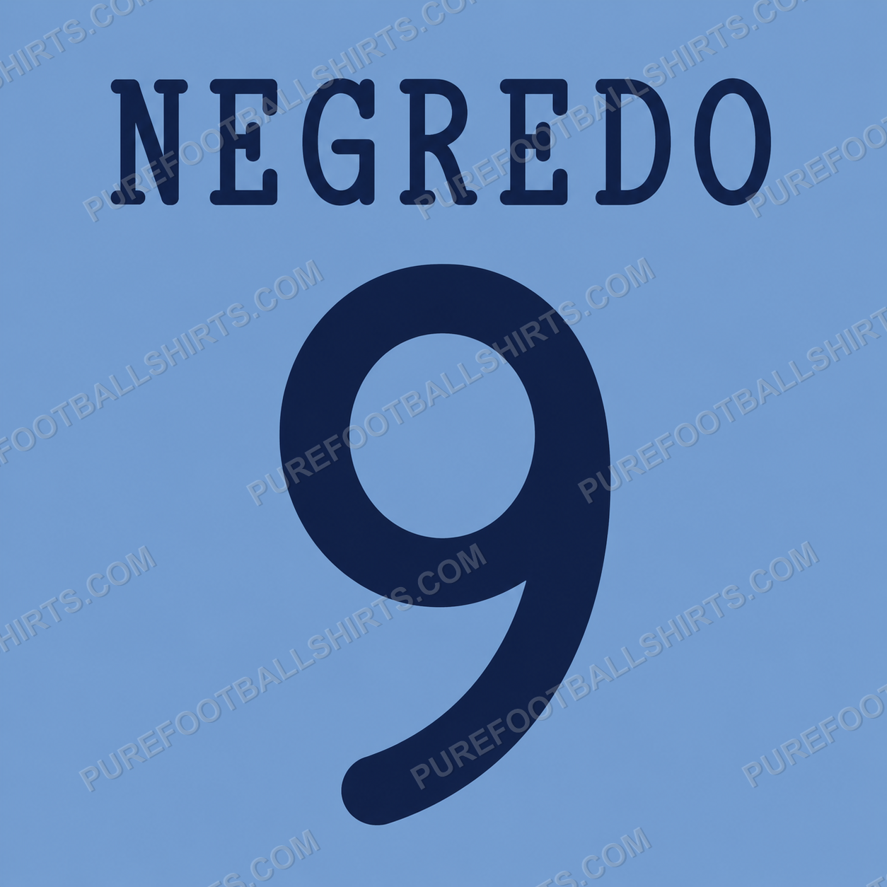 Flocage Negredo 9 Manchester City 2013-2014 domicile — nameset repro typo Ligue des Champions
