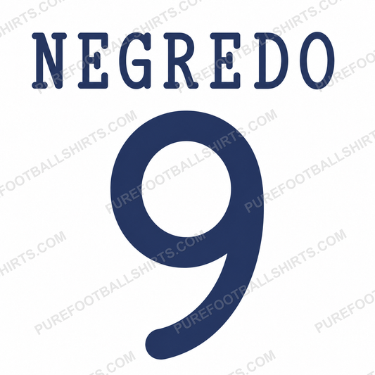 Flocage Negredo 9 Manchester City 2013-2014 third — nameset repro typo Ligue des Champions