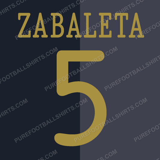 Flocage Zabaleta 5 Manchester City 2013-2014 extérieur — nameset repro typo Ligue des Champions