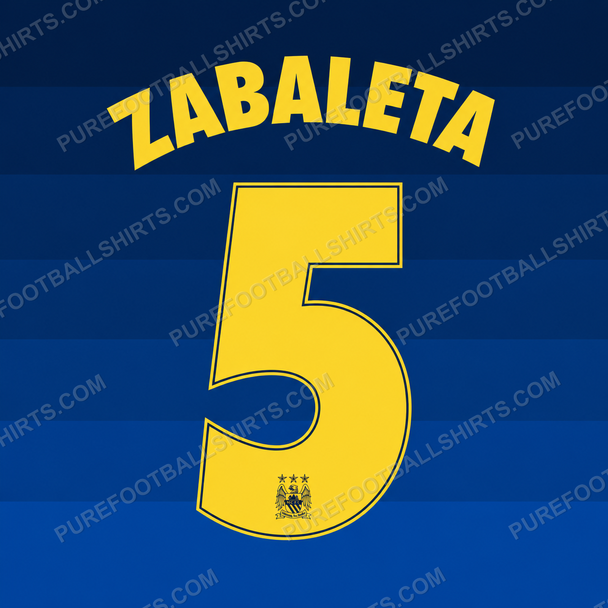 Flocage Zabaleta 5 Manchester City 2014-2015 extérieur — nameset repro typo Ligue des Champions
