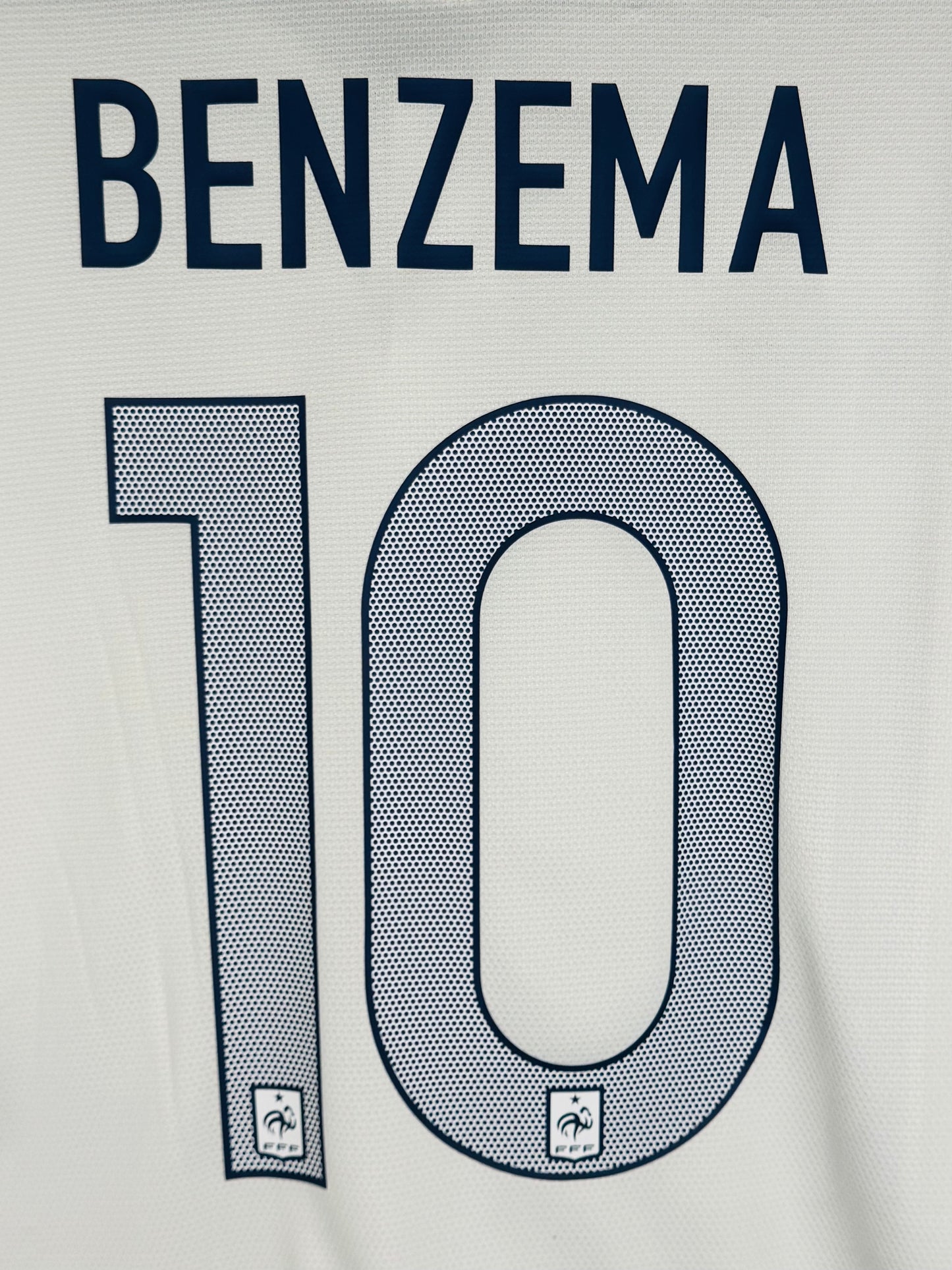 Flocage officiel arrière Benzema 10 - Maillot France 2012-2013 Extérieur