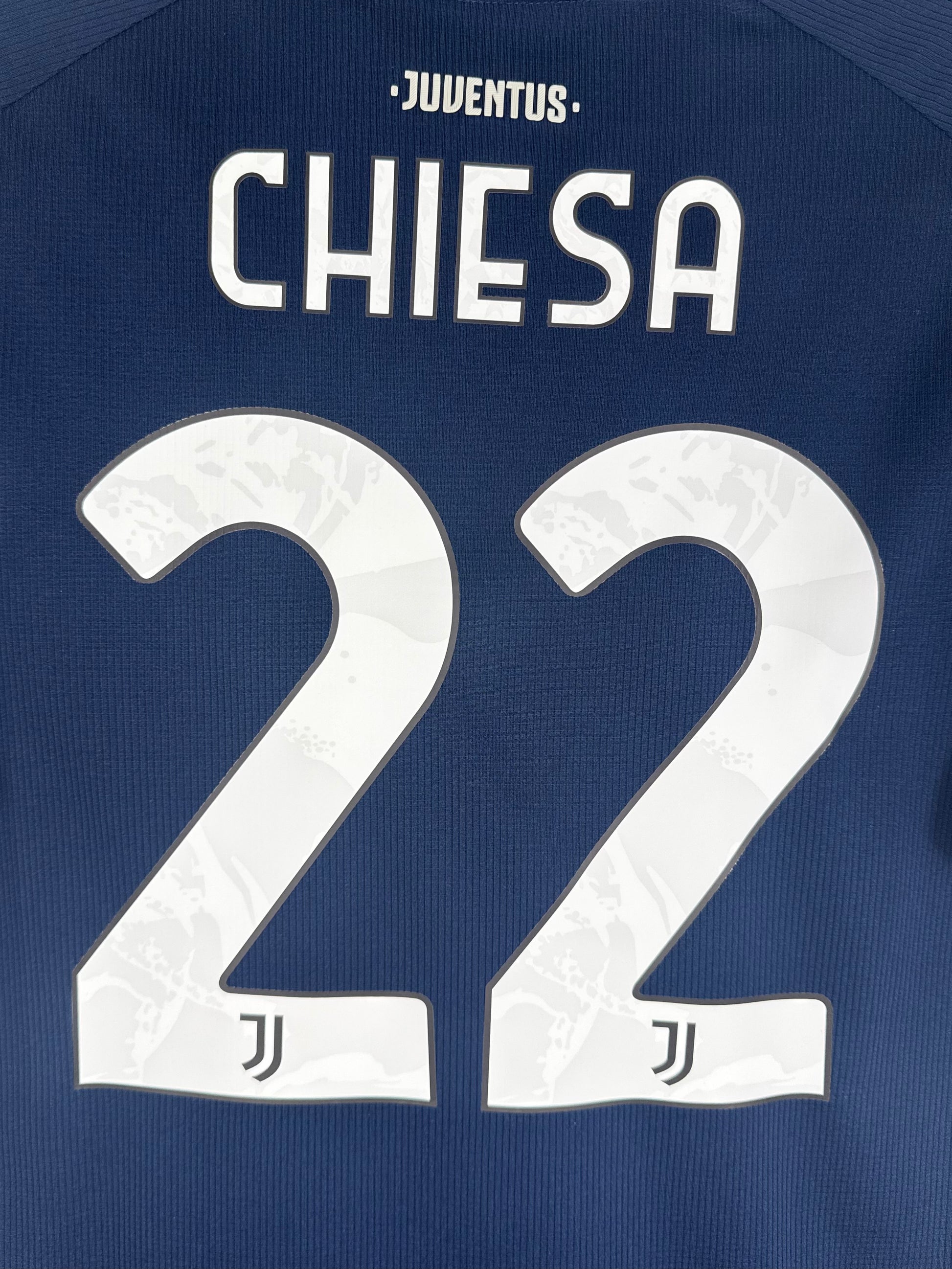Flocage officiel arrière Chiesa 22 - Maillot Juventus 2020-2021 Extérieur
