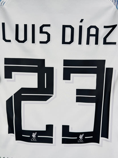 Flocage officiel arrière Luis Díaz 23 - Maillot Liverpool FC 2022-2023 Extérieur