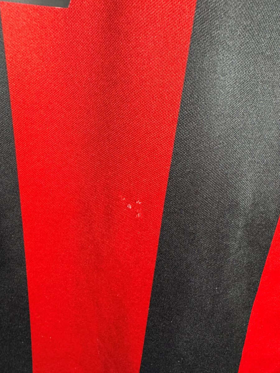 Second détail usure légère du tissu AC Milan 2000-2001