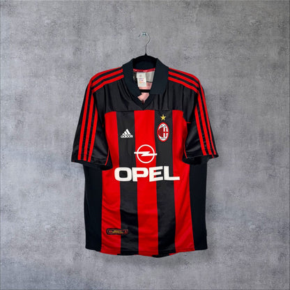 Maillot AC Milan 2000-2001 domicile sponsor Opel vu de face