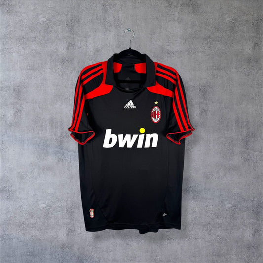 Maillot AC Milan third 2007-2008 adidas de face, col polo et sponsor bwin