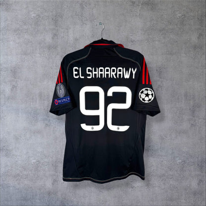 Maillot AC Milan 2012-2013 third noir, dos floqué El Shaarawy 92 avec patchs Ligue des champions