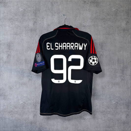 Maillot AC Milan 2012-2013 third noir, dos floqué El Shaarawy 92 avec patchs Ligue des champions