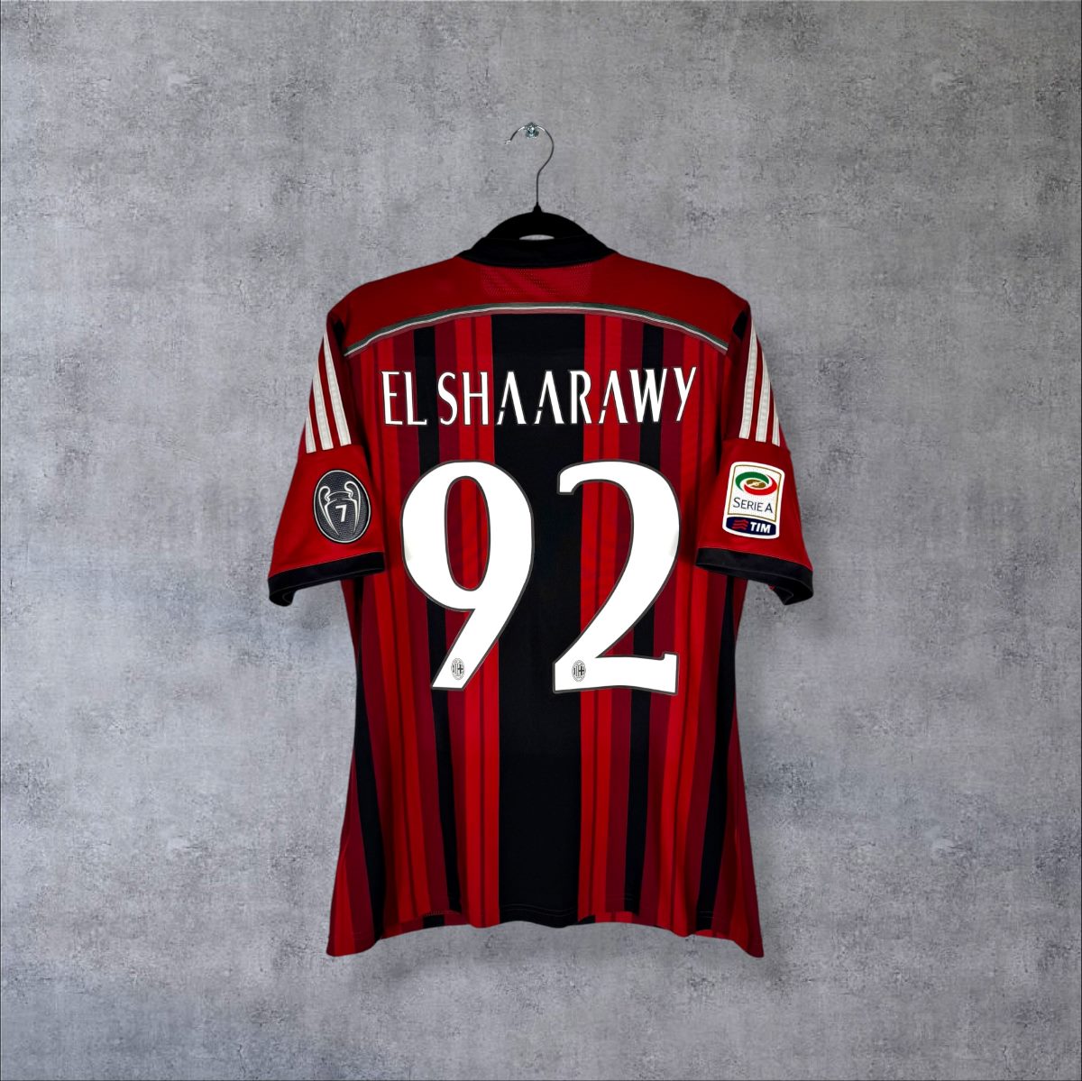 Dos du maillot AC Milan 2014-2015 domicile avec flocage EL SHAARAWY N°92