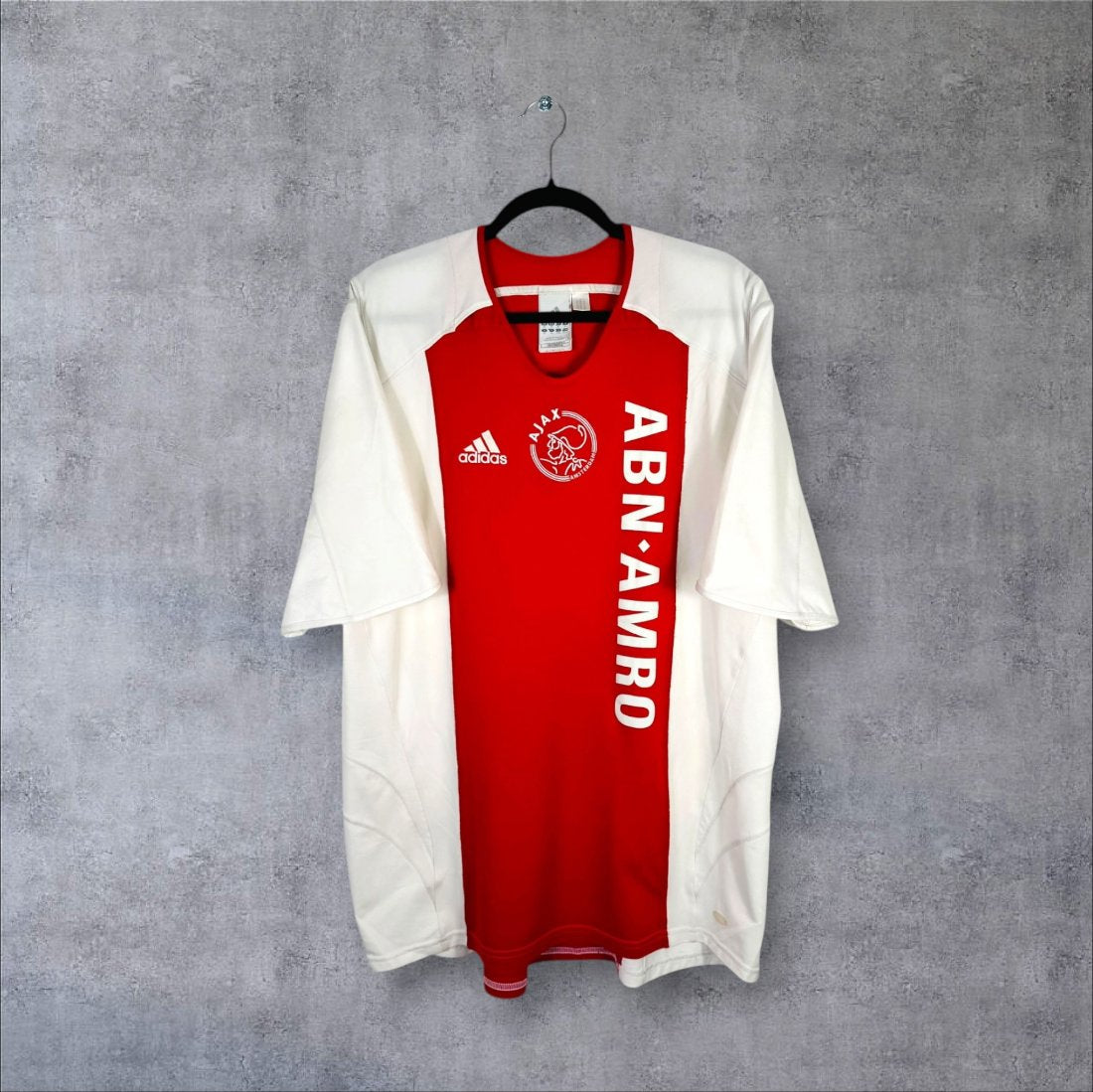 Maillot authentique Ajax Amsterdam 2005-2006 Domicile Adidas vue de face (ABN AMRO)