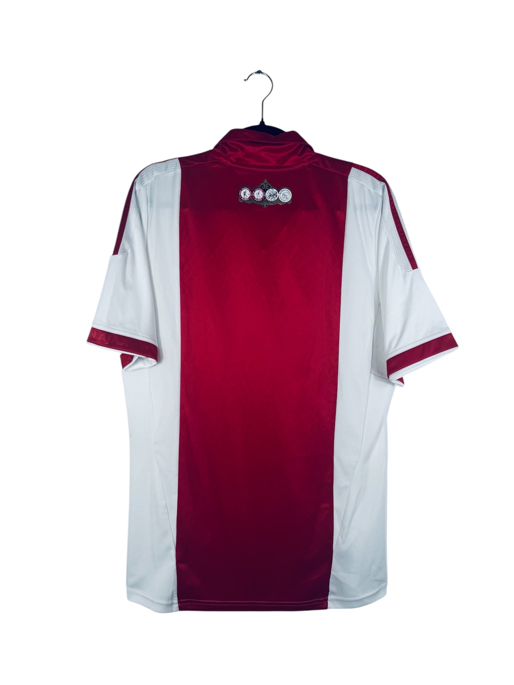 Maillot Ajax Amsterdam 2011-2012 Domicile Adidas - Vue arrière, taille M, couleur rouge et blanc.