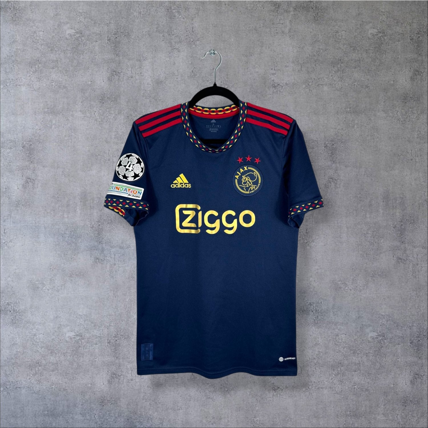 Maillot authentique Ajax Amsterdam 2022-2023 Extérieur Adidas bleu marine vue de face