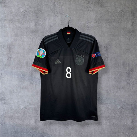 Maillot Allemagne 2020-2021 Extérieur authentifié Adidas noir flocage Toni Kroos N°8 drapeau allemand sur manches Euro 2020 taille M