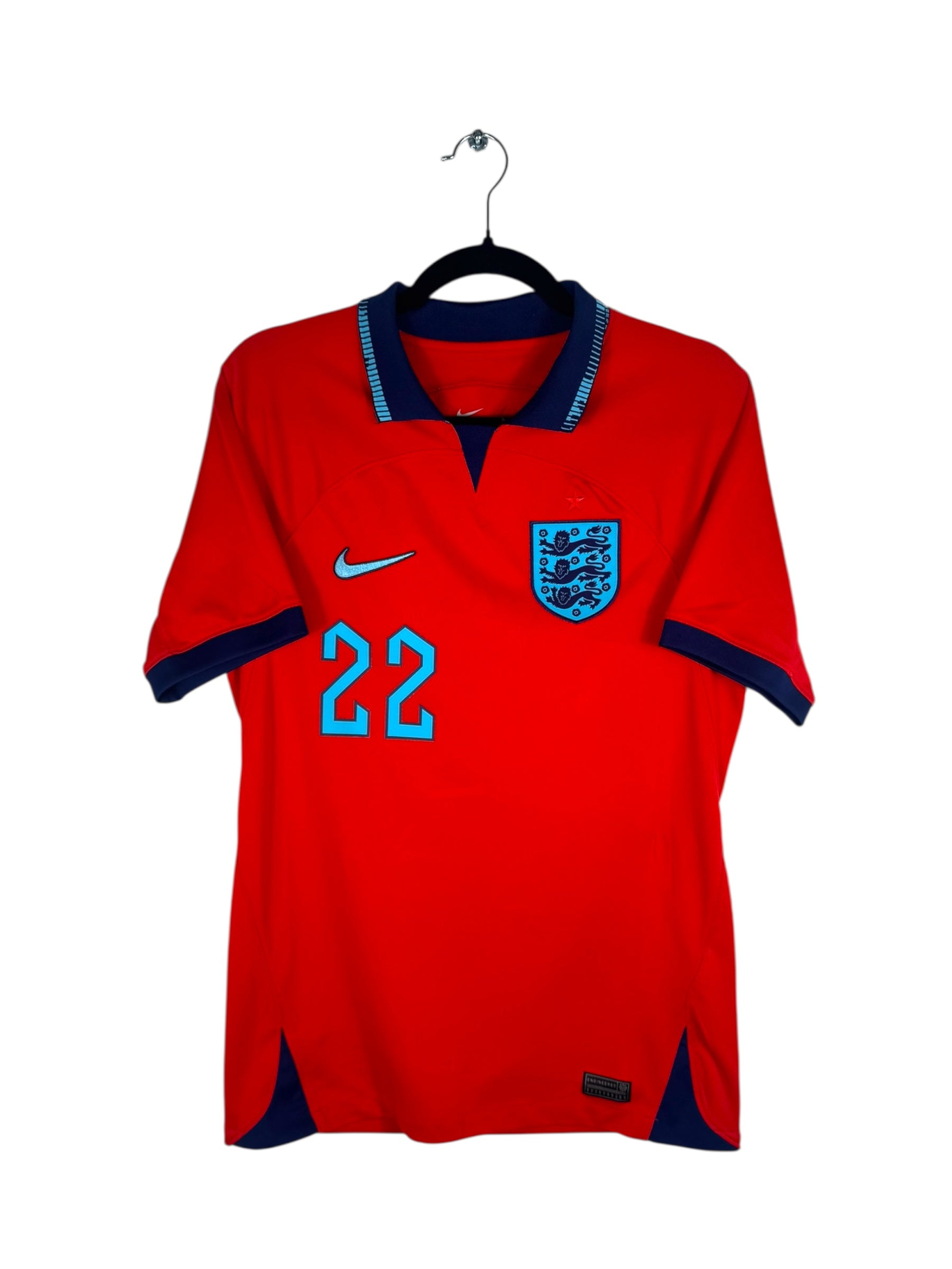 Maillot Angleterre 2022-2023 extérieur Bellingham Nike vue avant logo