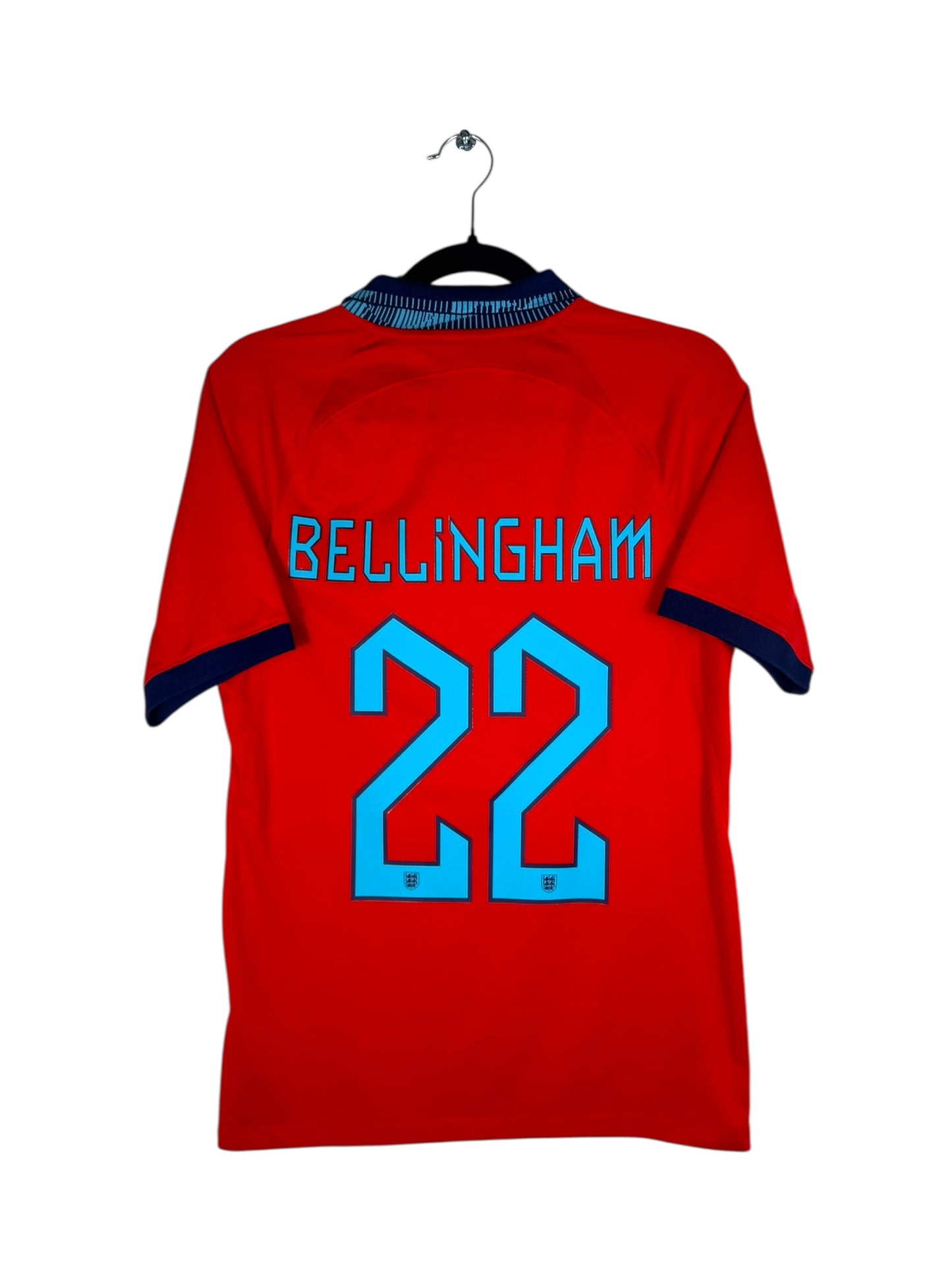Maillot Angleterre 2022-2023 extérieur Bellingham numéro 22 vue arrière flocage