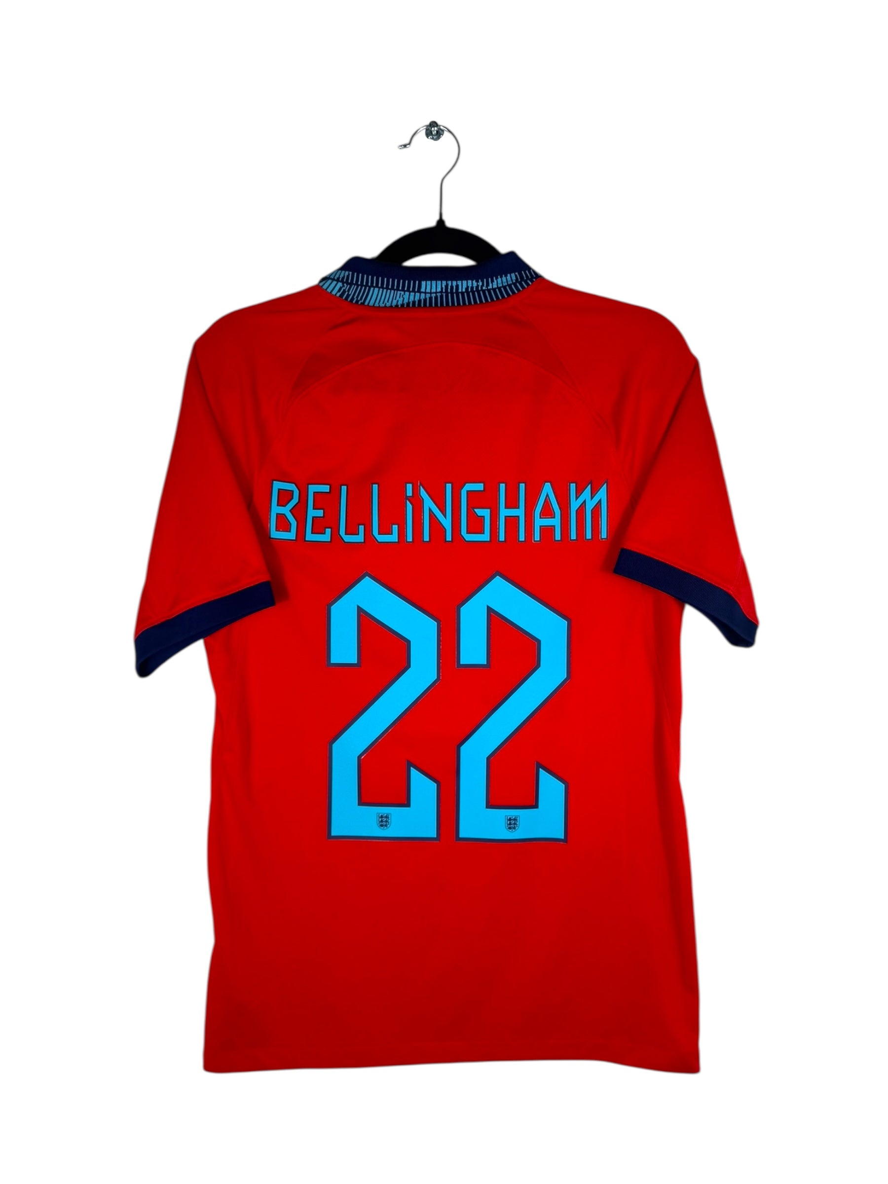 Maillot Angleterre 2022-2023 extérieur Bellingham numéro 22 vue arrière flocage