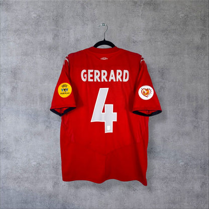 Dos du maillot Angleterre Euro 2004 avec flocage Gerrard N°8 authentique