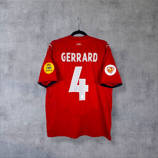 Dos du maillot Angleterre Euro 2004 avec flocage Gerrard N°8 authentique