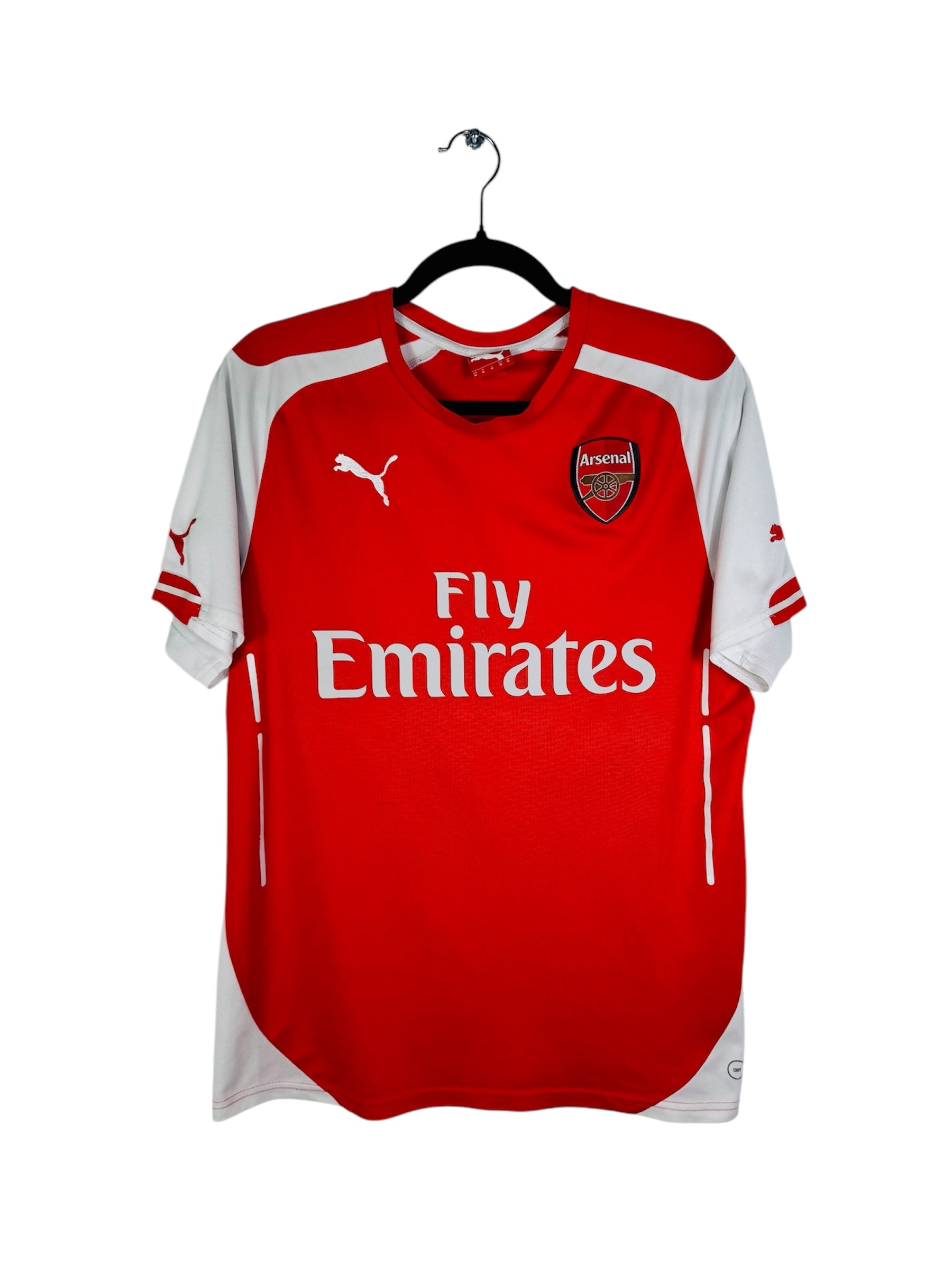 Maillot Arsenal 2014-2015 Domicile Puma - Vue avant, taille M, couleur rouge.