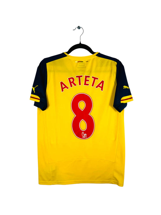Maillot Arsenal 2014-2015 extérieur Puma Arteta 8 jaune taille S vue arrière